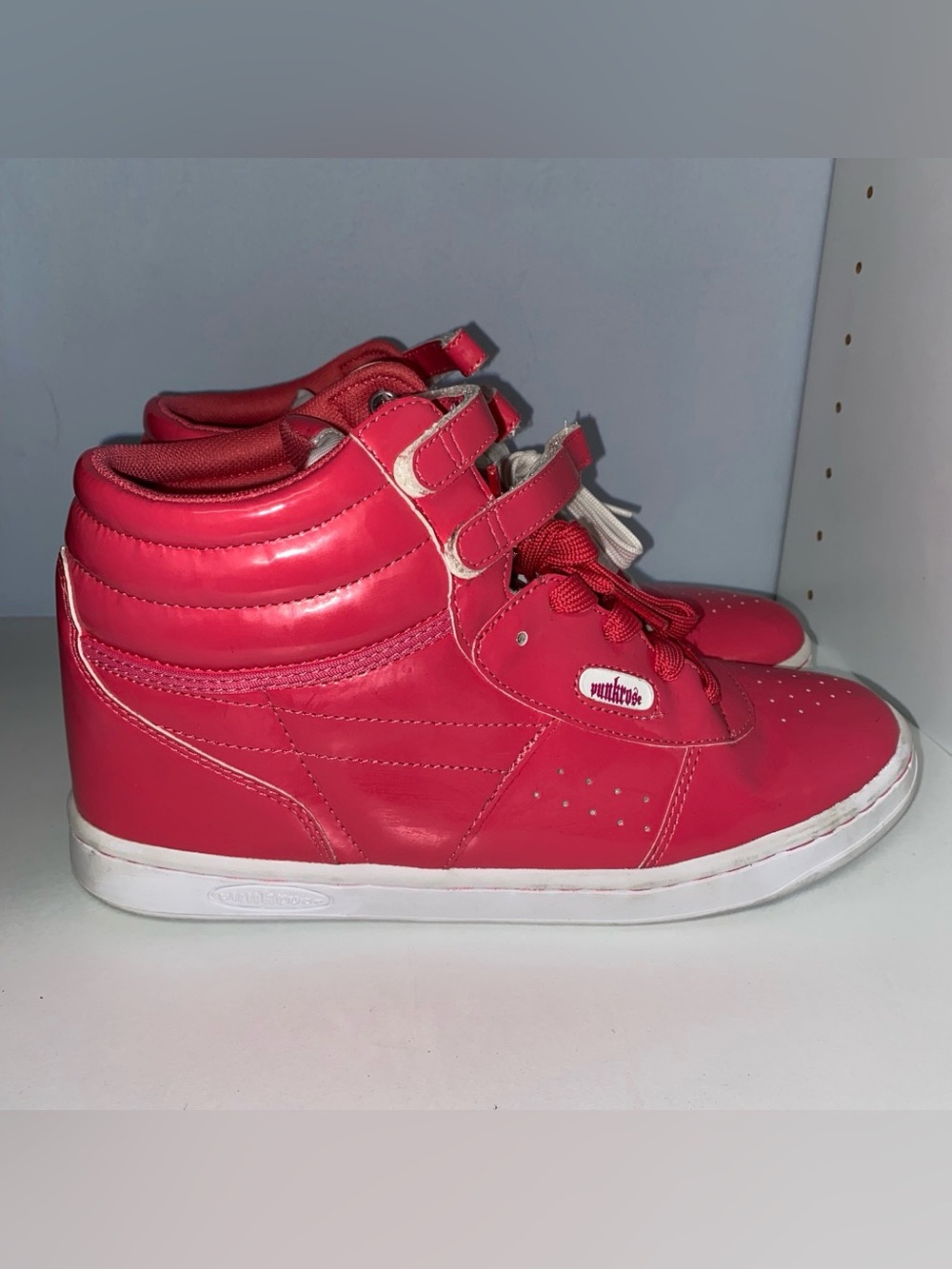 Pink Pinkrose High-Top Patent Leather Sneakers; size 8.5 #Hightop #Pinkrose